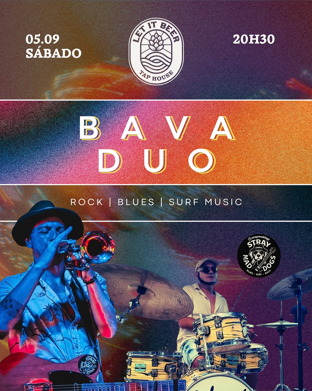 Registro de uma apresentação de rock, blues e surf music